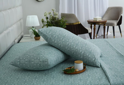 3 PCs Double Bed Sheet With Same Packing-Interlocking Petal Bed Sheets Apricot