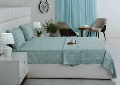 3 PCs Double Bed Sheet With Same Packing-Interlocking Petal Bed Sheets Apricot