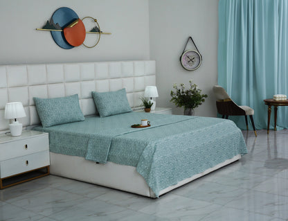 3 PCs Double Bed Sheet With Same Packing-Interlocking Petal Bed Sheets Apricot