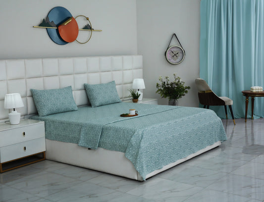 3 PCs Double Bed Sheet With Same Packing-Interlocking Petal Bed Sheets Apricot