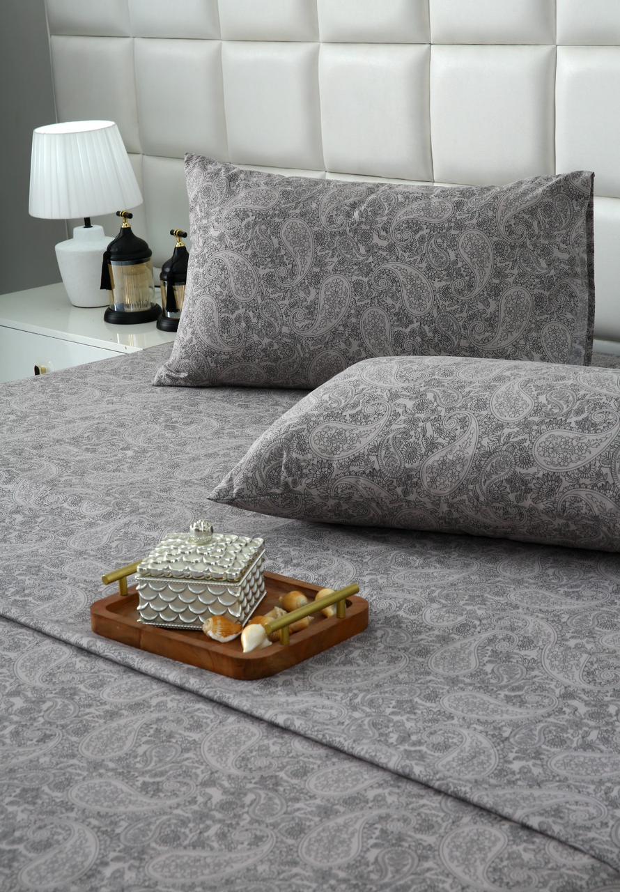 3 PCs Double Bed Sheet With Same Packing-Intricate floral Bed Sheets Apricot
