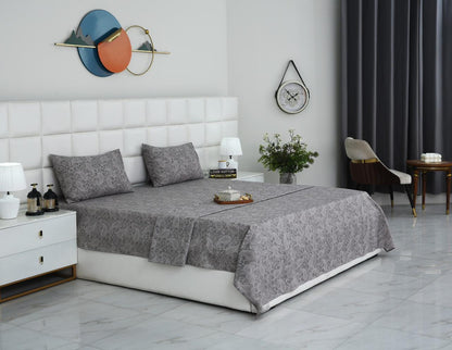 3 PCs Double Bed Sheet With Same Packing-Intricate floral Bed Sheets Apricot