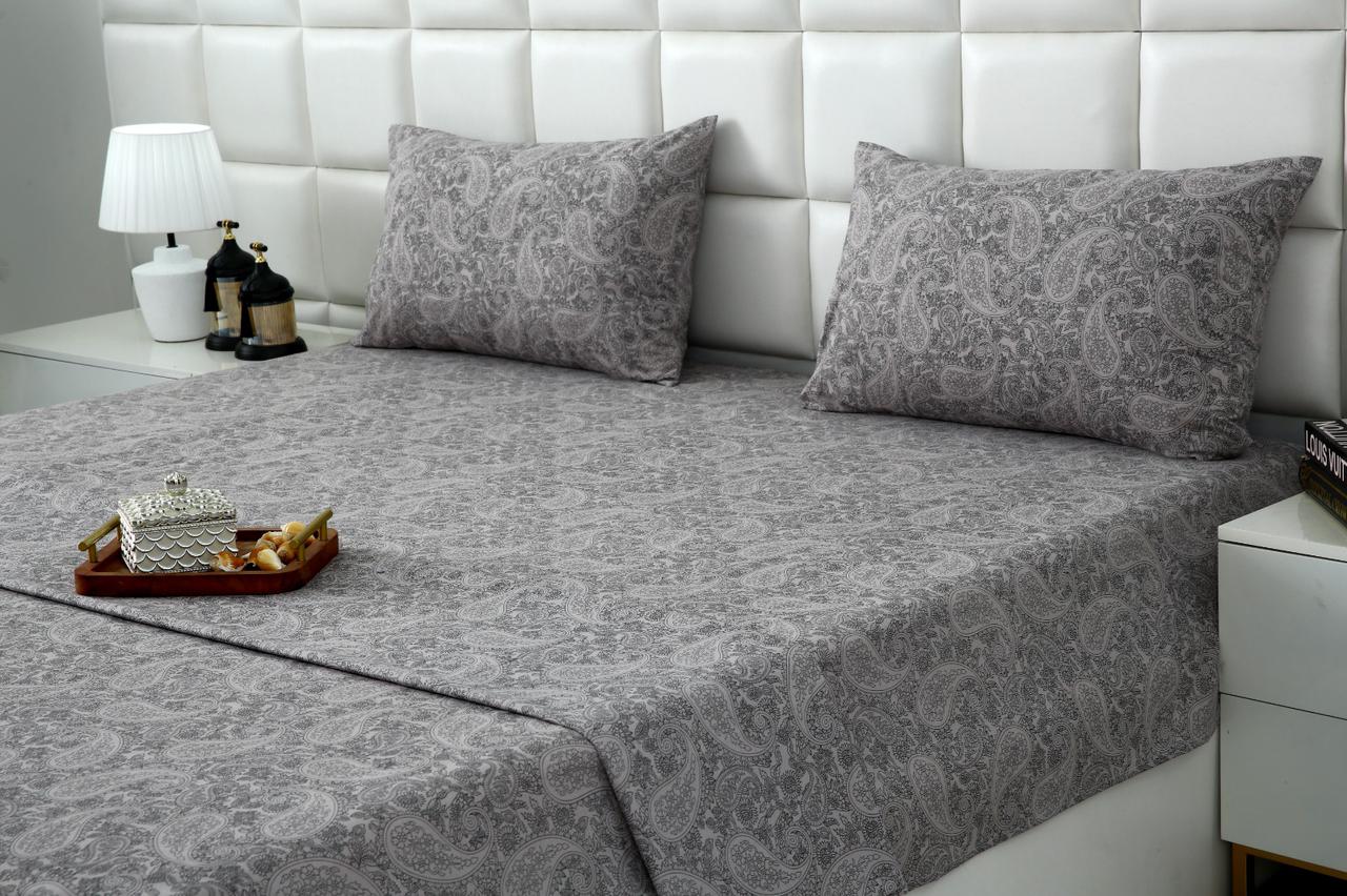 3 PCs Double Bed Sheet With Same Packing-Intricate floral Bed Sheets Apricot