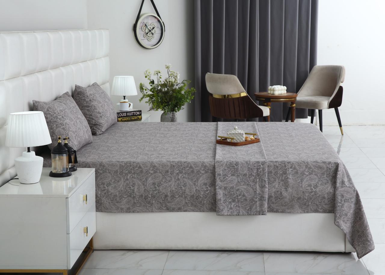 3 PCs Double Bed Sheet With Same Packing-Intricate floral Bed Sheets Apricot