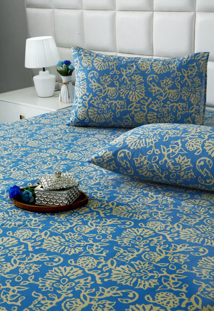 3 PCs Double Bed Sheet With Same Packing-Damask Bed Sheets Apricot