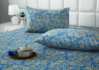 3 PCs Double Bed Sheet With Same Packing-Damask Bed Sheets Apricot