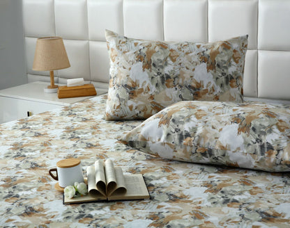 3 PCs Double Bed Sheet- DB268 BED SHEET Apricot