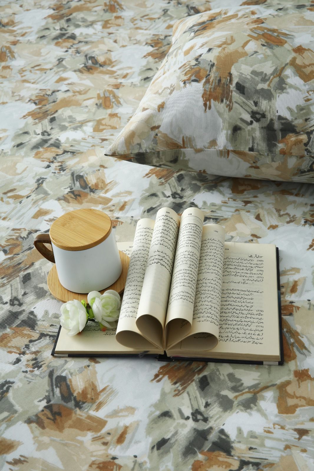 3 PCs Double Bed Sheet- DB268 BED SHEET Apricot