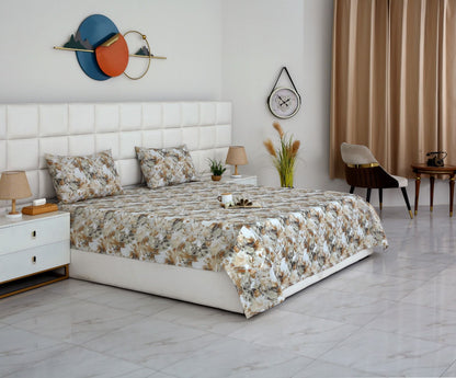 3 PCs Double Bed Sheet- DB268 BED SHEET Apricot