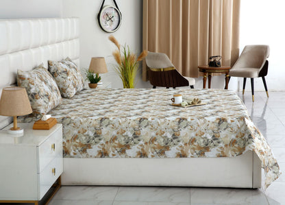 3 PCs Double Bed Sheet- DB268 BED SHEET Apricot