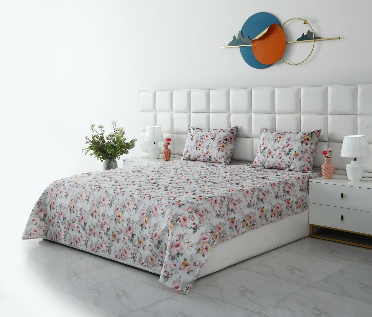 3 PCs Double Bed Sheet- DB270 BED SHEET Apricot