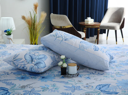 3 PCs Double Bed Sheet With Same Packing-Blue hawaii Bed Sheets Apricot