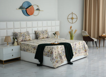 3 PCs Double Bed Sheet With Same Packing-Pastel Chanel Bed Sheets Apricot
