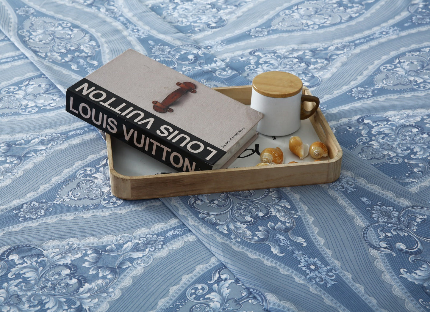 3 PCs Double Bed Sheet With Same Packing-Bouquet Nature Bed Sheets Apricot