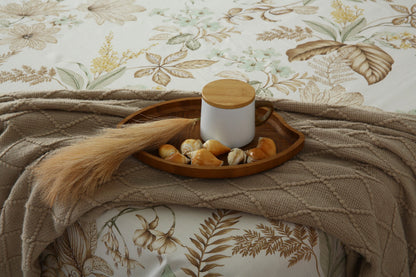 3 PCs Double Bed Sheet With Same Packing- Imperial Beige Bed Sheets Apricot