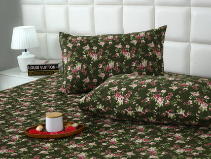 3 PCs Double Bed Sheet With Same Packing- Copen Flora Bed Sheets Apricot