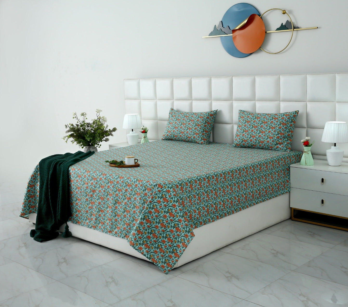 3 PCs Double Bed Sheet With Same Packing- Peach Fuzz Bed Sheets Apricot