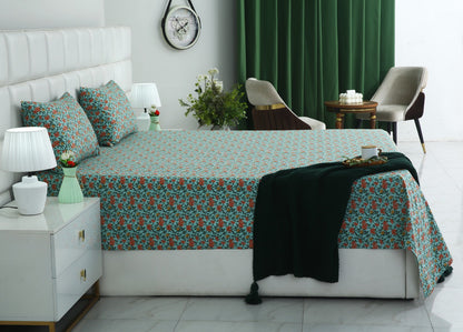 3 PCs Double Bed Sheet With Same Packing- Peach Fuzz Bed Sheets Apricot
