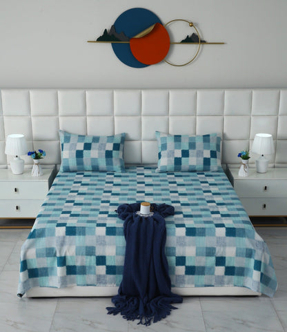 3 PCs Double Bed Sheet- DB266 BED SHEET Apricot