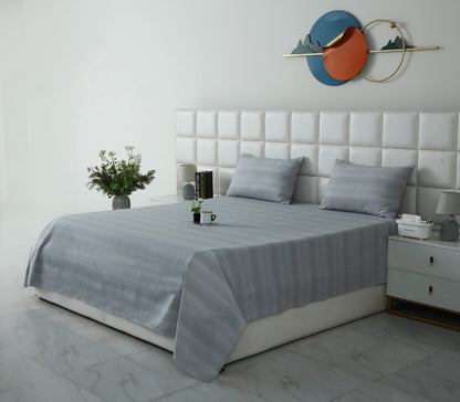 3 PCs Double Bed Sheet With Same Packing- Grey Shades Bed Sheets Apricot