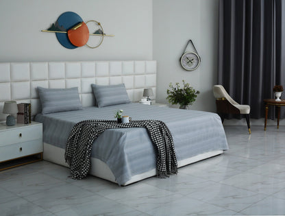 3 PCs Double Bed Sheet With Same Packing- Grey Shades Bed Sheets Apricot