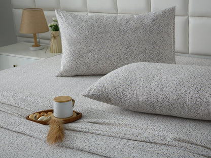 3 PCs Double Bed Sheet With Same Packing- Tiny Floret Bed Sheets Apricot