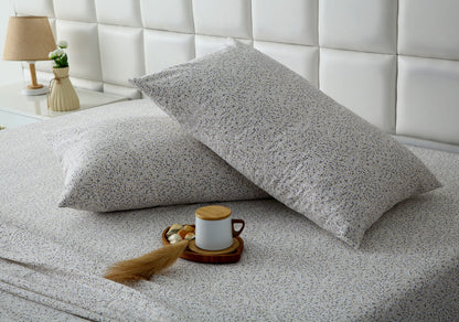 3 PCs Double Bed Sheet With Same Packing- Tiny Floret Bed Sheets Apricot