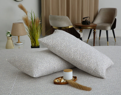 3 PCs Double Bed Sheet With Same Packing- Tiny Floret Bed Sheets Apricot