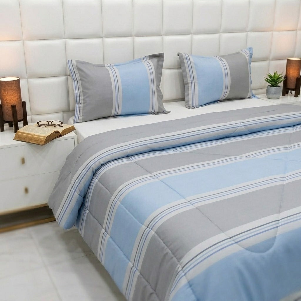 3PCs Double Duvet Cover- Prism Bed Sheets Apricot