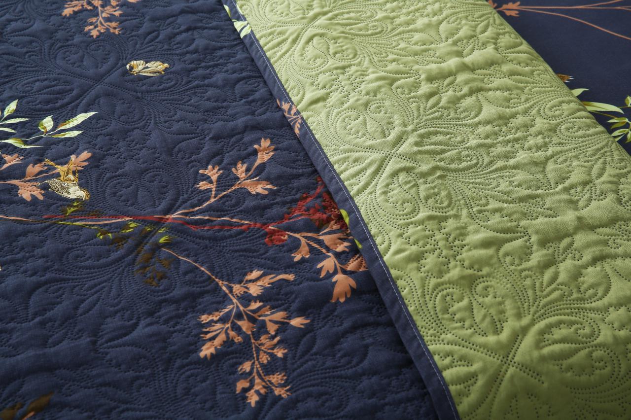 6 PCs Bed Spread Set- Retro Leaf Bed Spread Apricot