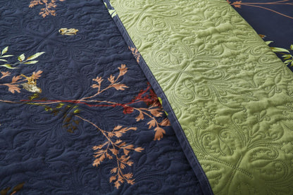 6 PCs Bed Spread Set- Retro Leaf Bed Spread Apricot