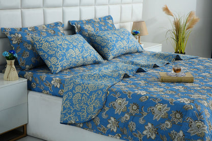 6 PCs Bed Spread Set- Vintage Chinese Bed Spread Apricot