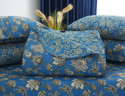 6 PCs Bed Spread Set- Vintage Chinese Bed Spread Apricot