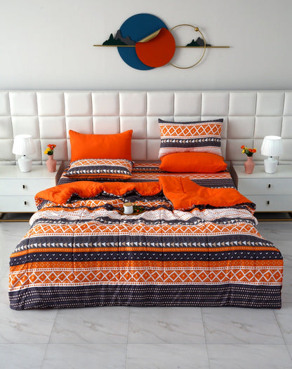 6 PCs Summer Comforter Set- Mexican Style Bed Spread Apricot