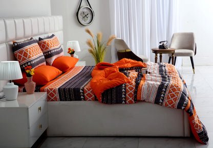 6 PCs Summer Comforter Set- Mexican Style Bed Spread Apricot