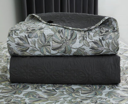6 PCs Bed Spread Set- Buds Floral Bed Spread Apricot