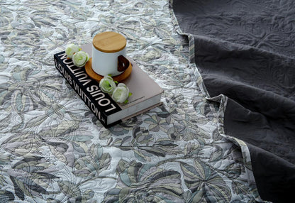 6 PCs Bed Spread Set- Buds Floral Bed Spread Apricot