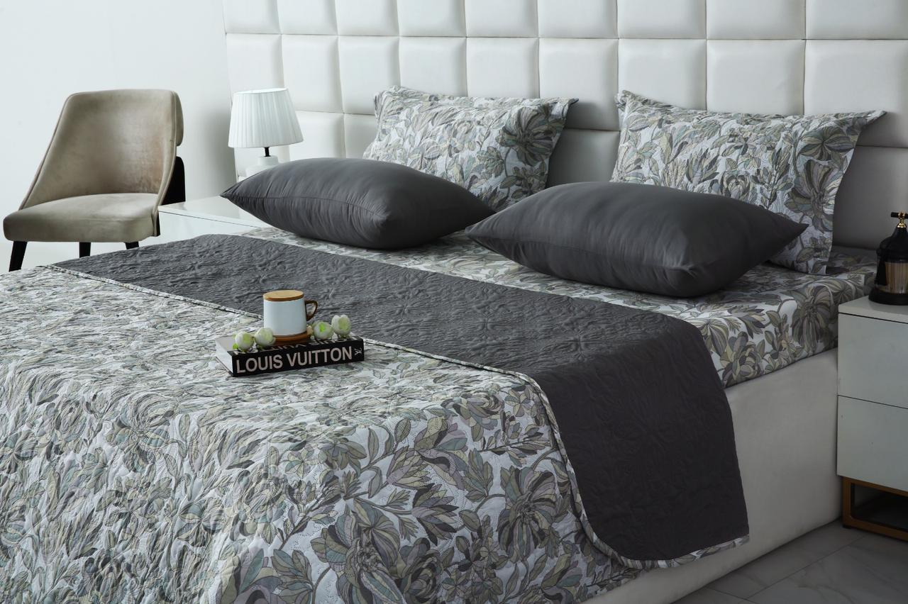 6 PCs Bed Spread Set- Buds Floral Bed Spread Apricot