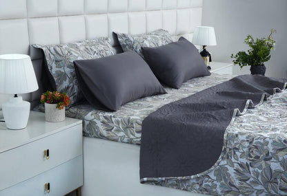 6 PCs Bed Spread Set- Buds Floral Bed Spread Apricot