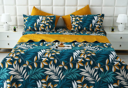 6 PCs Bed Spread Set- Tropicals Bed Spread Apricot