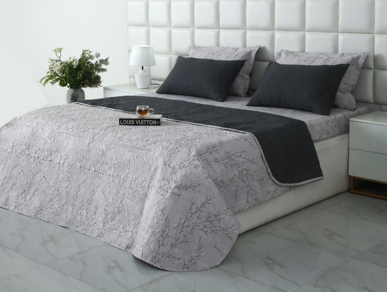 6 PCs Bed Spread Set- Jaipur Waves Bed Spread Apricot