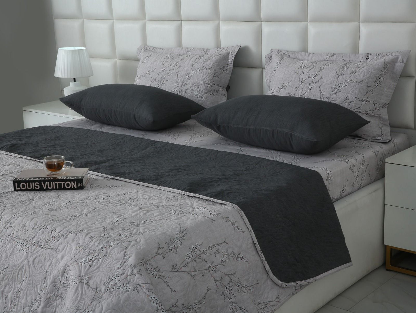 6 PCs Bed Spread Set- Jaipur Waves Bed Spread Apricot
