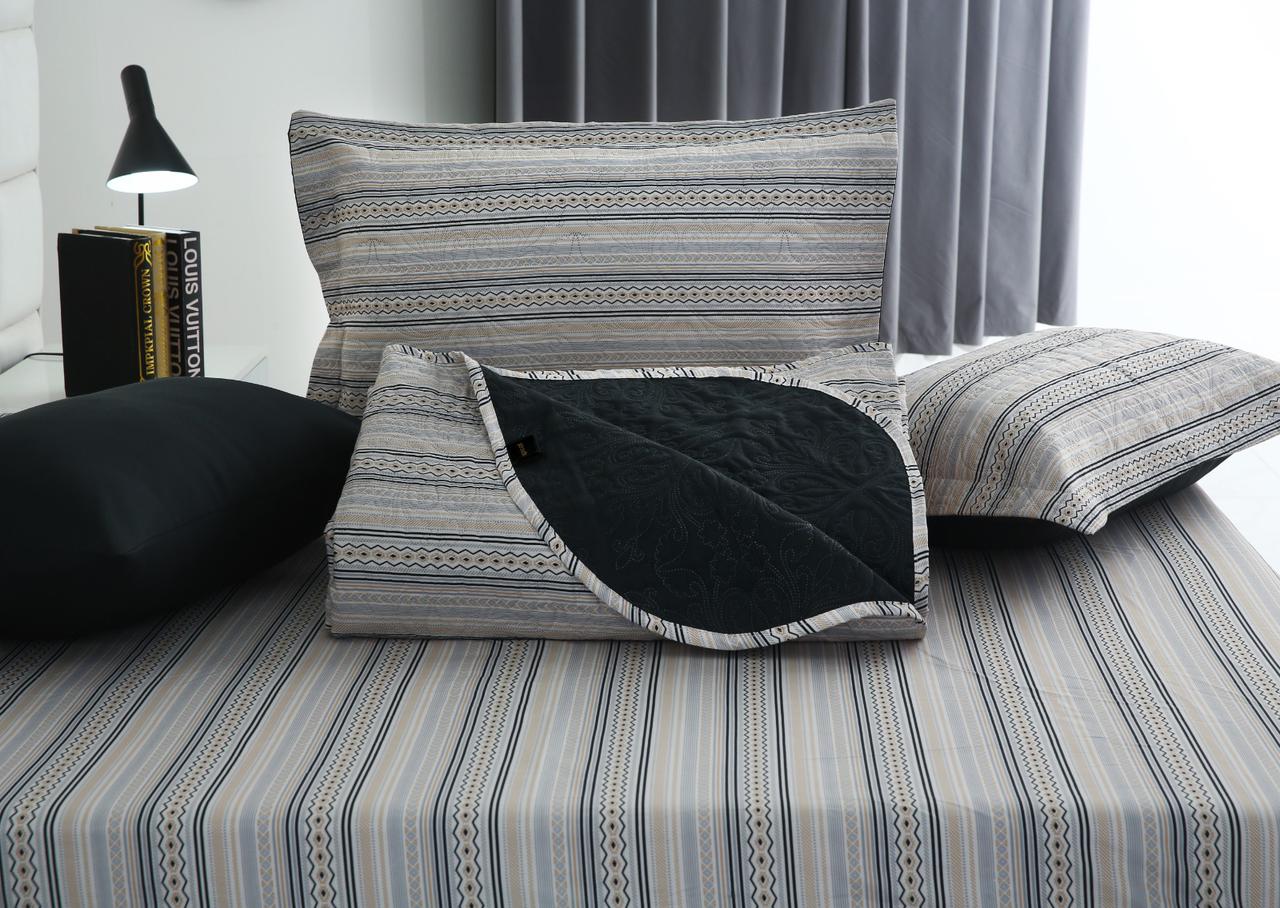 6 PCs Bed Spread Set- Slate Bed Spread Apricot