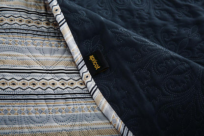 6 PCs Bed Spread Set- Slate Bed Spread Apricot