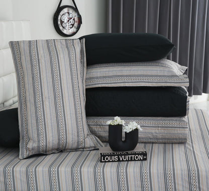 6 PCs Bed Spread Set- Slate Bed Spread Apricot