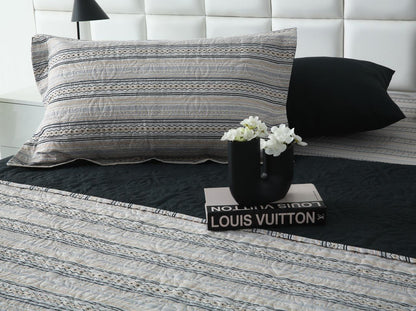 6 PCs Bed Spread Set- Slate Bed Spread Apricot