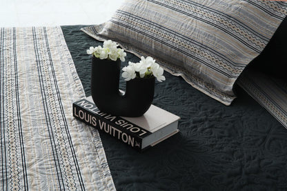 6 PCs Bed Spread Set- Slate Bed Spread Apricot