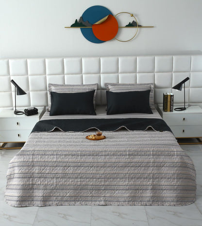 6 PCs Bed Spread Set- Slate Bed Spread Apricot