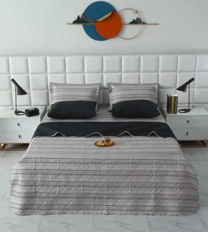 6 PCs Bed Spread Set- Slate Bed Spread Apricot