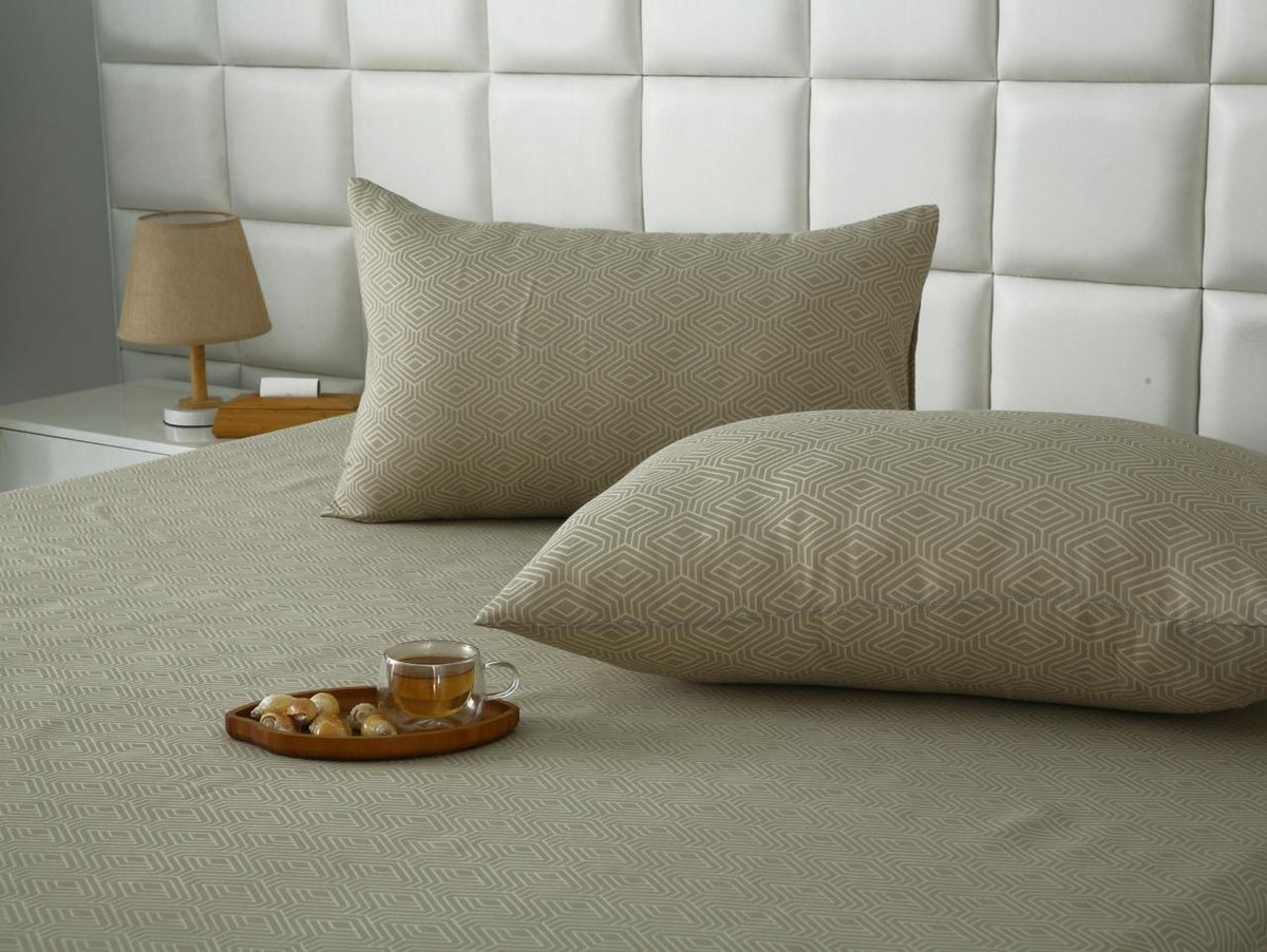 Fitted Bed Sheet- Opus Fitted Sheets Apricot
